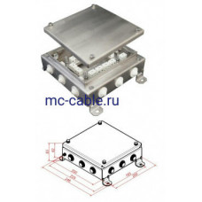 Коробка монтажная огнестойкая КМ-О (32к)-IP55-2020, 12 вводов, нержавейка