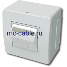 Коробка в сборе Коробка в сборе с 1 розеткой RJ45, кат.5е, белая (10665)