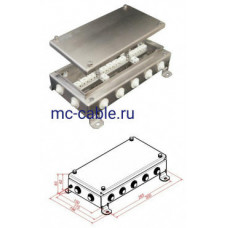 Коробка монтажная огнестойкая КМ-О (28к)-IP55-1530, 14 вводов, нержавейка