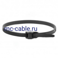 Хомут с плоским замком Хомут 9x180 P6.6 черный (100шт) (26501SR)