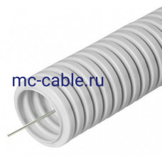 Труба гофрированная гибкая, лёгкая с протяжкой FCPL-20-PVC-100-1-GY (11228c)
