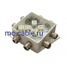 Коробка монтажная огнестойкая КМ-О (10к*6,0)-IP66-120х120, четыре ввода