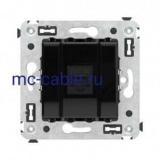 Розетка компьютерная Розетка RJ-45 в стену, кат.5E, Avanti, одинарная, черный квадрат (4402663)